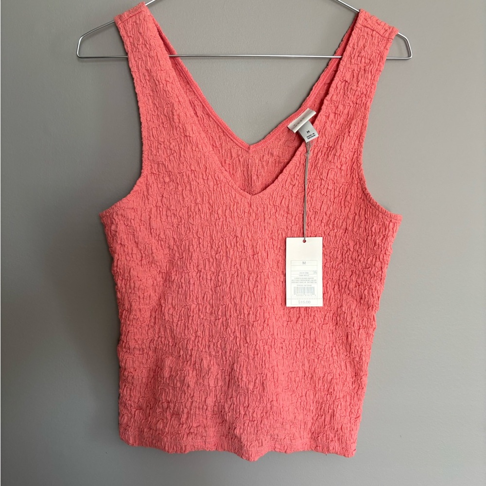 A New Day Pink Smocked Sleeveless Tank Top